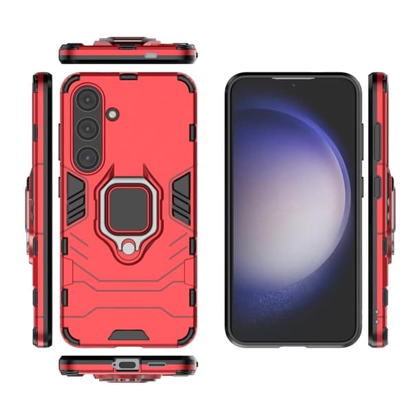 Støtsikkert Samsung Galaxy S24 Panther-telefonetui - Rød Red