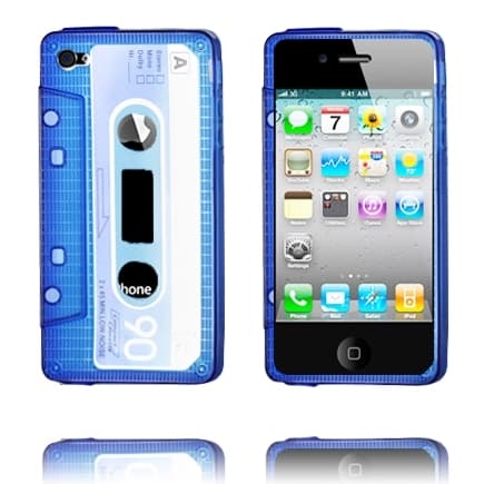 Cassette Cover Delvis-Gjennomsiktig (Blå) iPhone 4 Cover Blue