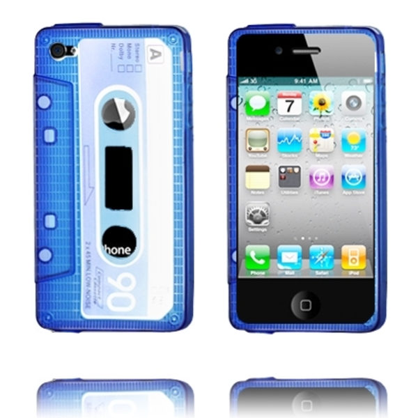Cassette Skal Semi-Transparent (Blå) iPhone 4/4S Silikonskal Blå