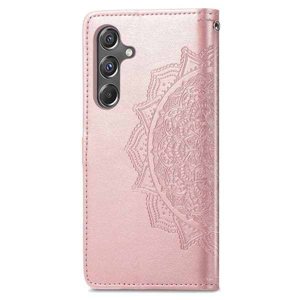Mandala Samsung Galaxy A15 etui i lær - Rose Gull Pink