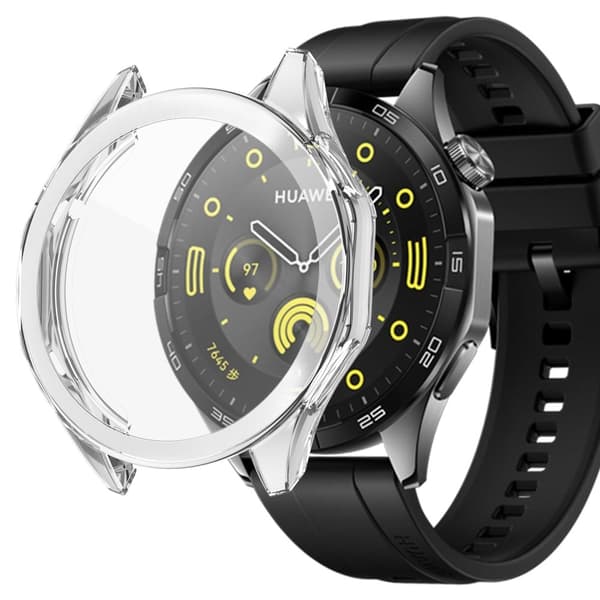 Huawei Watch GT 4 46 mm fleksibelt etui med fuld beskyttelse Transparent