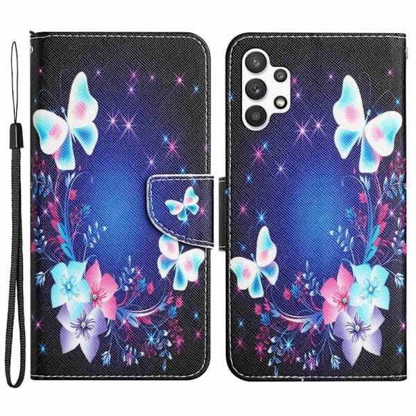 Wonderland Samsung Galaxy M32 5G / A32 5g Flip Etui - Sommerfugl Multicolor