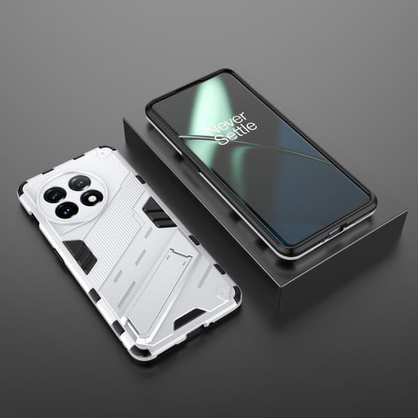 Støtsikkert hybriddeksel for OnePlus 11 - Hvit Silver grey
