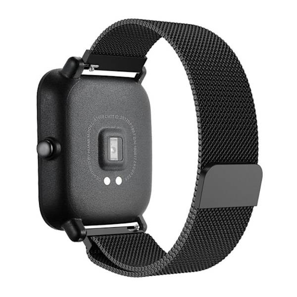 Amazfit Bip 20mm milanesisk urrem i rustfrit stål - sort Black