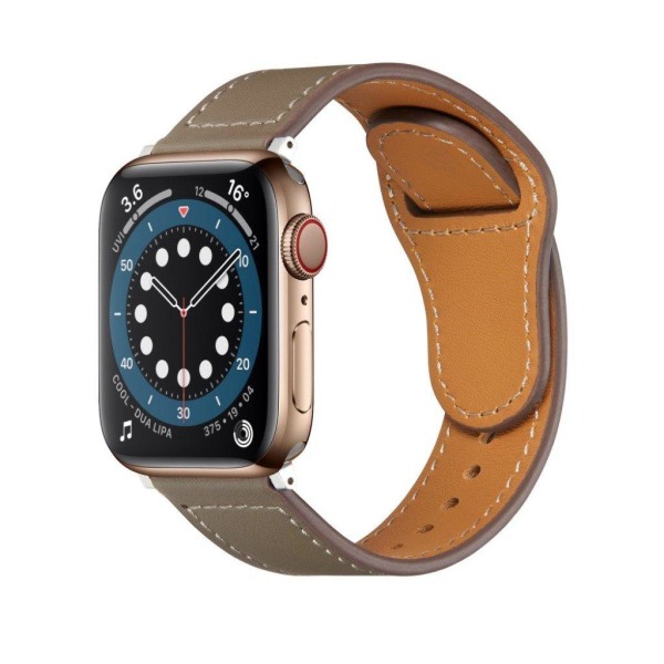 Apple Watch 40mm niitti design aito nahkainen kellonhihna - Harmaa Silver grey