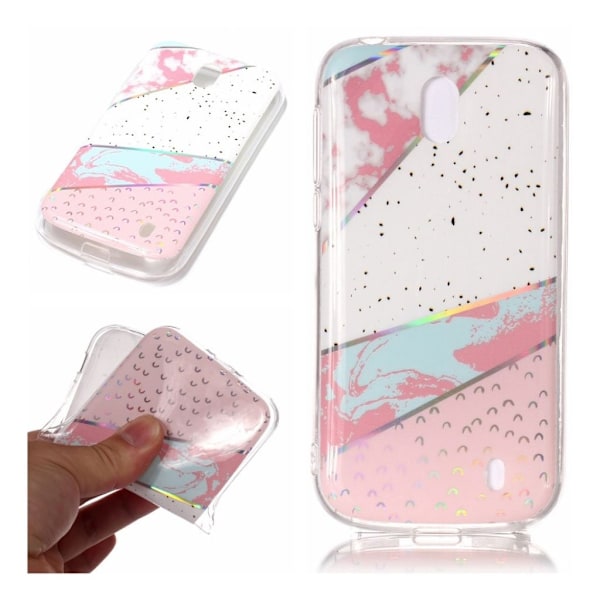 Marmormotiv Nokia 1 skal - Rosa / Vit multifärg