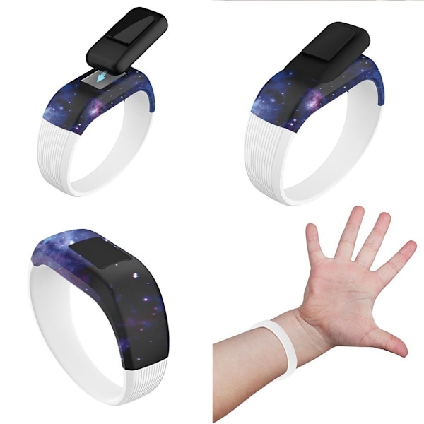 Garmin Vivofit JR erstatnings urrem i silikone med mønster - Lilla galakse Purple