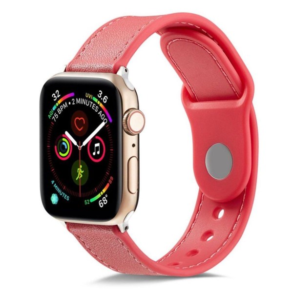 Apple Watch serie 4 44mm ægte læderurrem - lyserød Pink