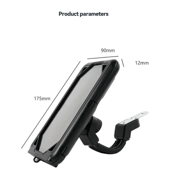 Universalmontering til cykelspejl + etui til telefon Black