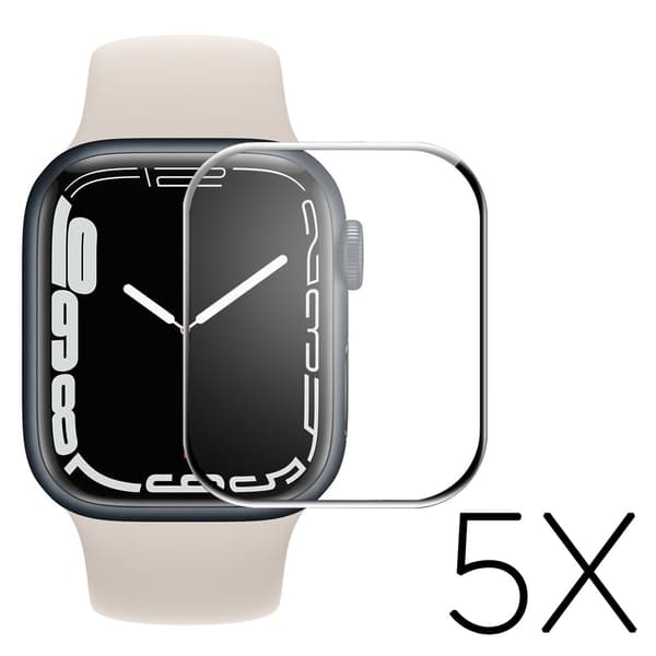 5Pcs ENKAY Apple Watch (41mm) 3D curved HD ultra clear screen protector - Sort Transparent
