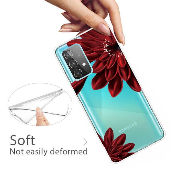 Deco Samsung Galaxy A13 4G Etui - Røde Blomster Red