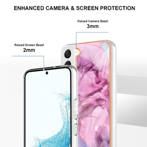 Marble design Samsung Galaxy S22 cover - Rose Pink