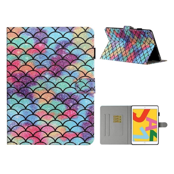 iPad (2018) / (2017) cool pattern leather flip case - Fish Scale multifärg