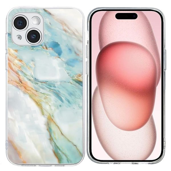 Vibe iPhone 15 deksel - Oljemaleri Marmor Blue