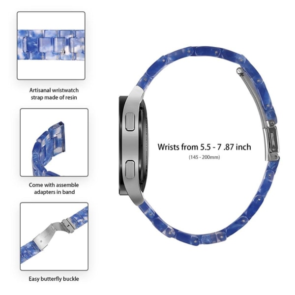 22 mm moderigtig urrem med 3 perler i resin til Amazfit-ur - Mør Blue