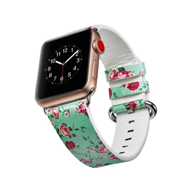 Apple Watch Series 4 40mm erstatnings urrem i læder med mønster - Stil J Multicolor