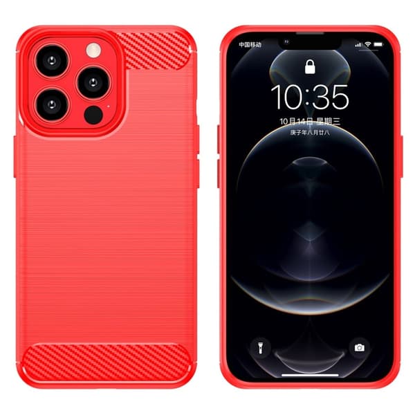 Carbon Flex Suojakotelo iPhone 13 Pro Max - Punainen Red