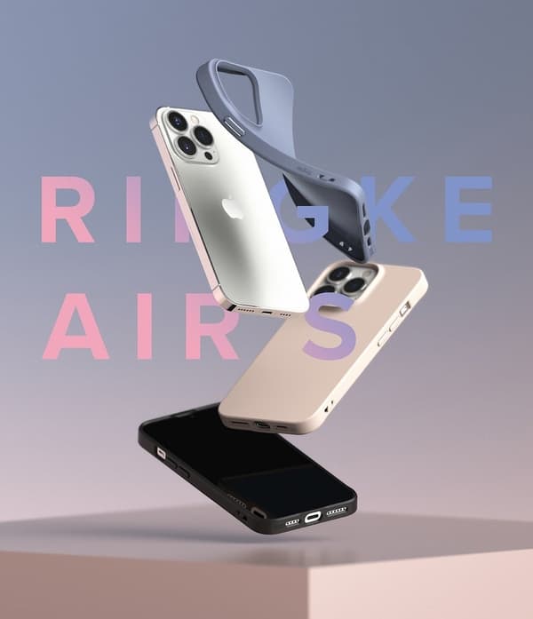 RINGKE AIR S - iPhone 13 Pro Max - Laventeli Harmaa Silver grey