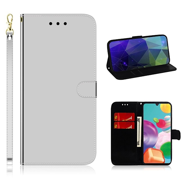 Mirror Samsung Galaxy A41 flip etui - Sølv Silver grey