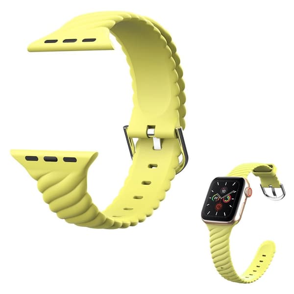 Apple Watch 40 mm silikonklokkerem i vridd stil - Gul Yellow
