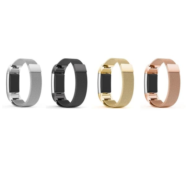 Fitbit Charge 2 Exklusivt metall klockband - Storlek L svart Svart