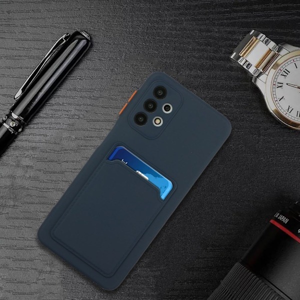 Card Holder Deksel til Samsung Galaxy A32 - Mørkeblå Blue