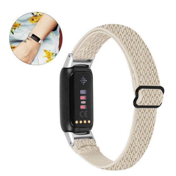 Fitbit Luxe elastisk urrem i nylon - Aprikos Brown