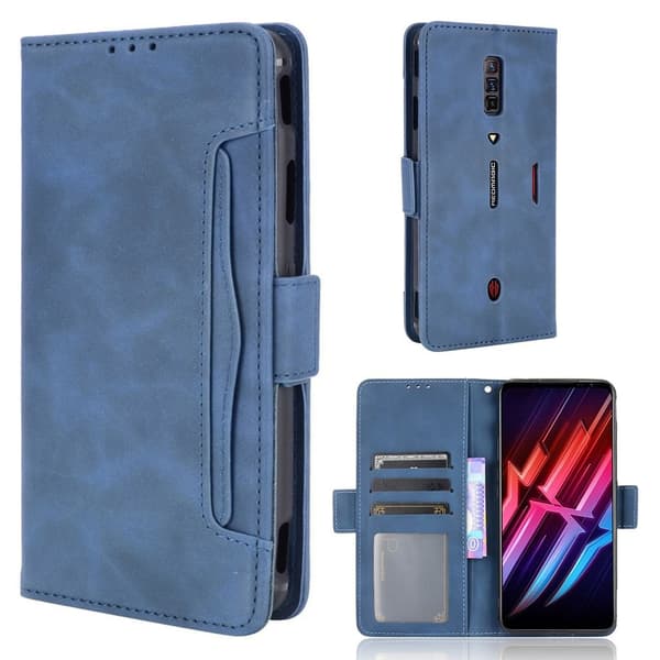 Modern-styled Læder Pung Etui til Zte Nubia Red Magic 6 / 6 Pro - Blå Blue