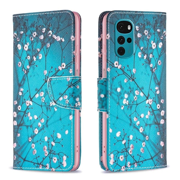 Wonderland Motorola Moto G22 flip etui - Blommeblomst Blue