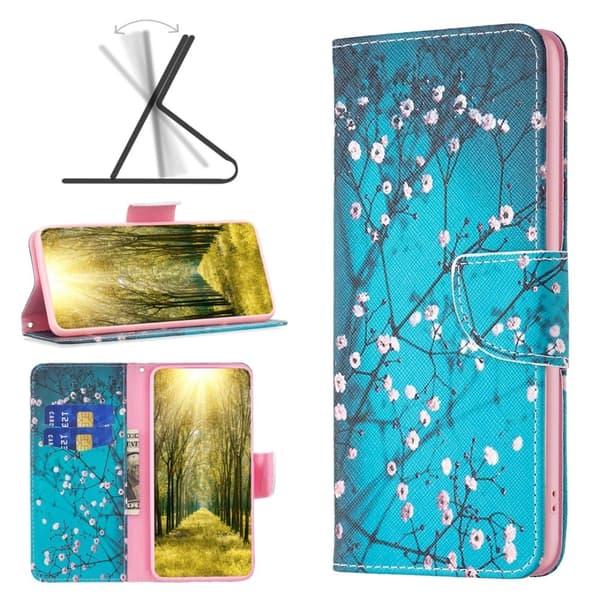 Wonderland Xiaomi Redmi Note 13 4G flip kuoret - Luumun Kukka Blue