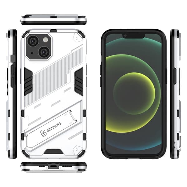 Shockproof Hybrid Deksel med A Modern Touch til iPhone 14 - Sølv Silver grey
