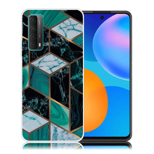 Marmormotiv Huawei Y7A / Huawei P Smart 2021 skal - Smaragd Marmor Grön