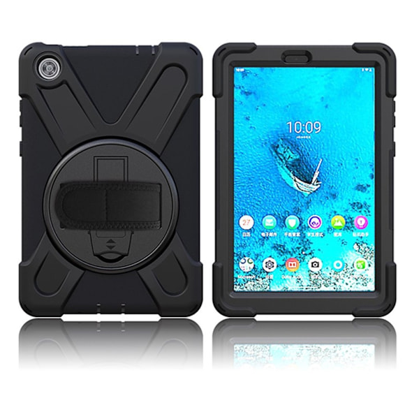 Silikoneetui med 360 graders drejning til Lenovo Tab M8 - Sort Black