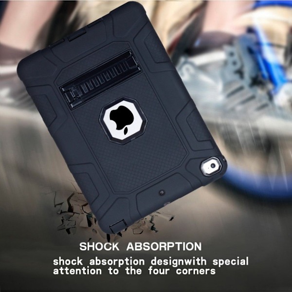 iPad (2018) armor defender silikone etui - Sort Black
