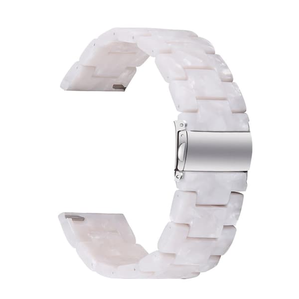 22 mm urrem i resin-stil til Fossil-ur - Perle Hvid White