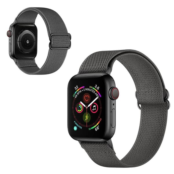Apple Watch Series 6 / 5 40mm kudottu kellonauha - Tummanharmaa Silver grey
