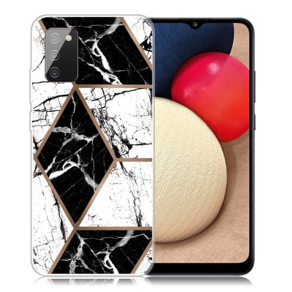 Marble Samsung Galaxy A02s Etui - Black and White Diamond Black