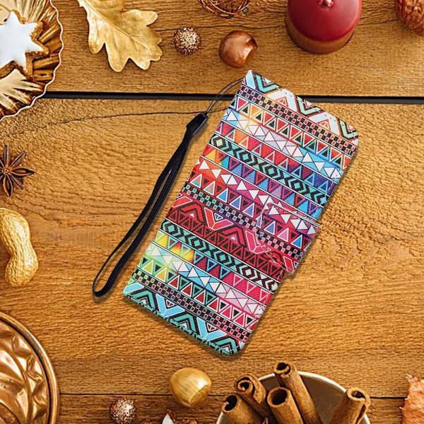 Wonderland Samsung Galaxy S22 Plus Läppäkotelo - Ethnic Pattern Multicolor