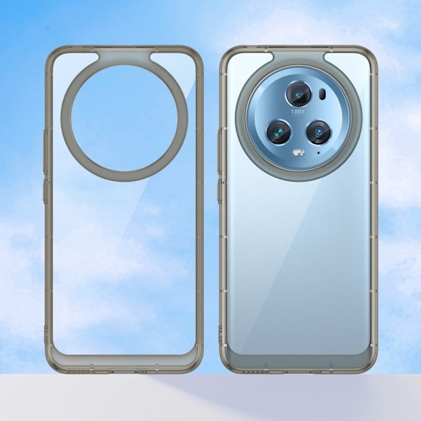 Honor Magic5 Pro smart akryldeksel - Gjennomsiktig Grå Silver grey