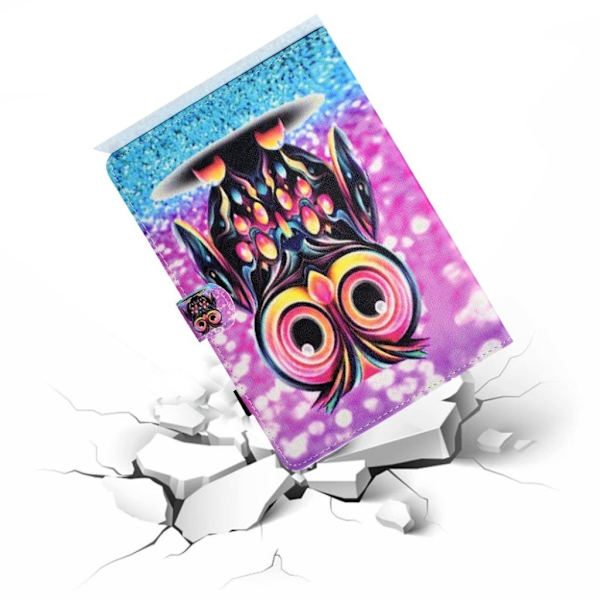 Huawei MediaPad M6 10,8 pen mønster lær flip etui - Owl Pattern Multicolor