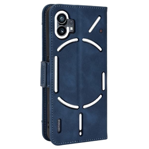 Stilfuldt Læder Etui med Pung til Nothing Phone (1) - Blå Blue