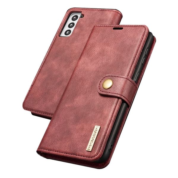 DG.MING Samsung Galaxy S21 2-i-1 etui med pung - Rød Red