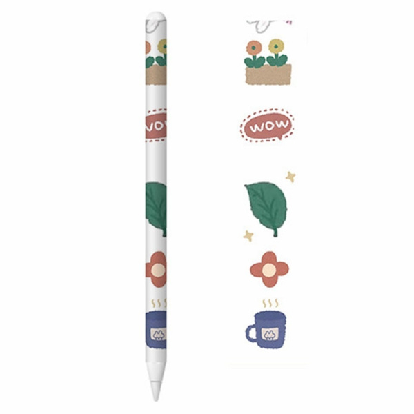 Apple Pencil 2 cool klistermærke - Blomster Og Kaffe Multicolor