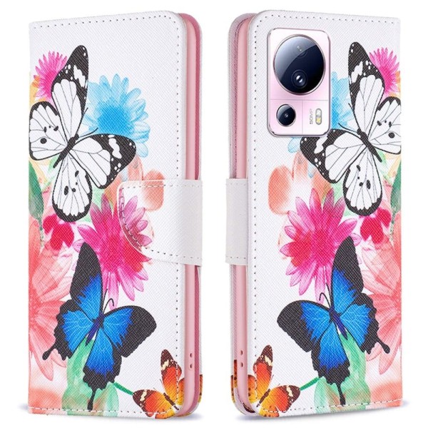 Wonderland Xiaomi 13 Lite / Civi 2 Flip Etui - To Sommerfugle Multicolor