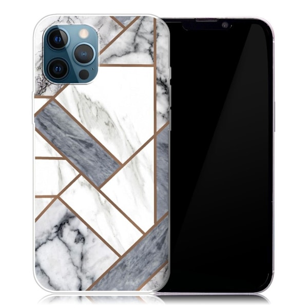 Marble iPhone 13 Pro Suojakotelo - Harmaa / Valkoinen Marble Tile Multicolor
