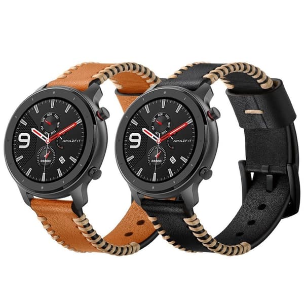 Amazfit GTR 42mm ægte læder Urrem - Brun Brown