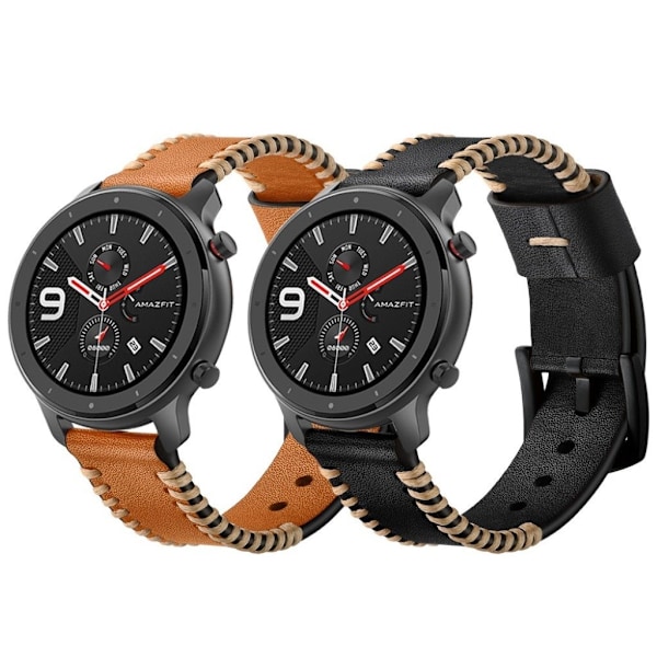 Amazfit GTR 42mm klockarmband i äkta läder - Brun Brun