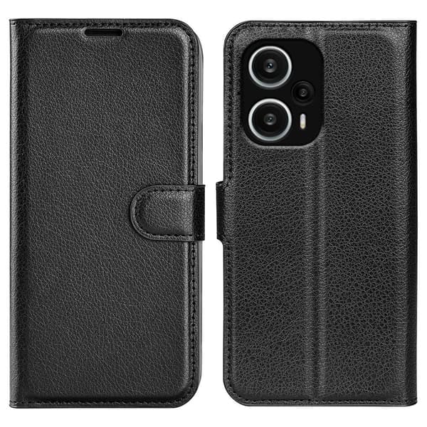 Classic Xiaomi Poco F5 / Redmi Note 12 Turbo Läppäkotelo - Musta Black