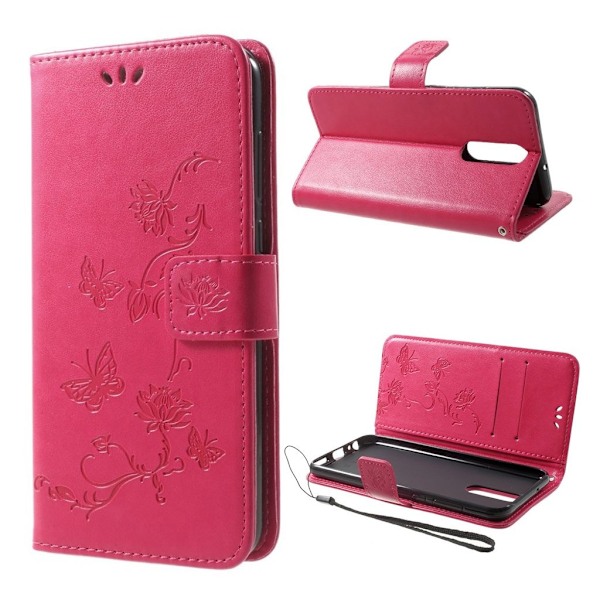Butterfly läder Huawei Mate 10 Lite fodral - Rosa Rosa