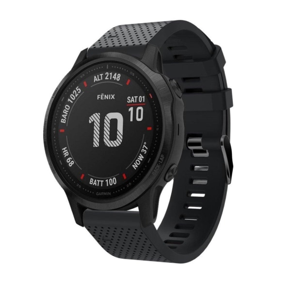 Garmin Fenix 6S klockarmband i silikon - Svart Svart